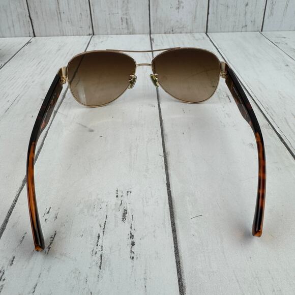 Coach Light Gold Dark Tortoise Aviator Olivia Sunglasses with Case Designer - Picture 8 of 14